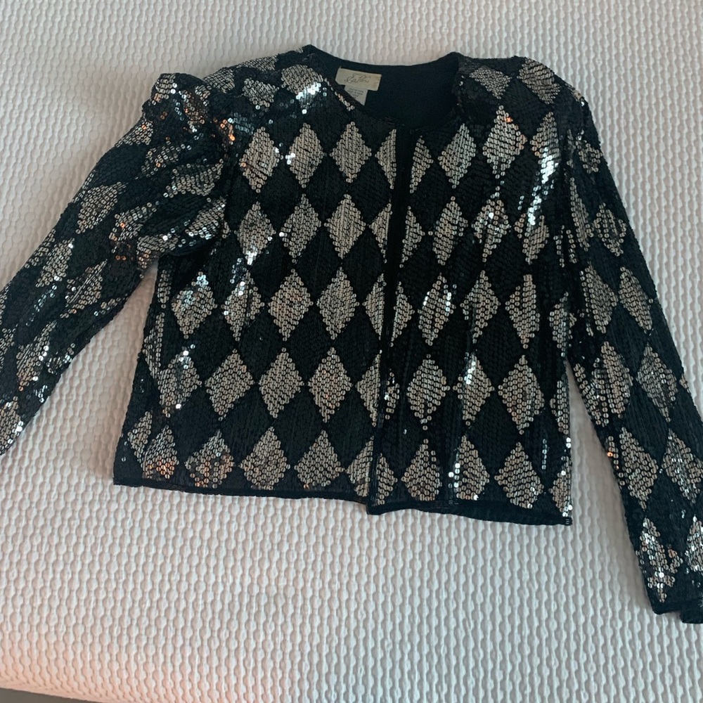 Black and silver sequin jacket